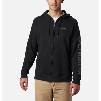 Columbia Hoodie Heren, Logo Full Zip Fleece Zwart Grijs, 14GPTNCXV